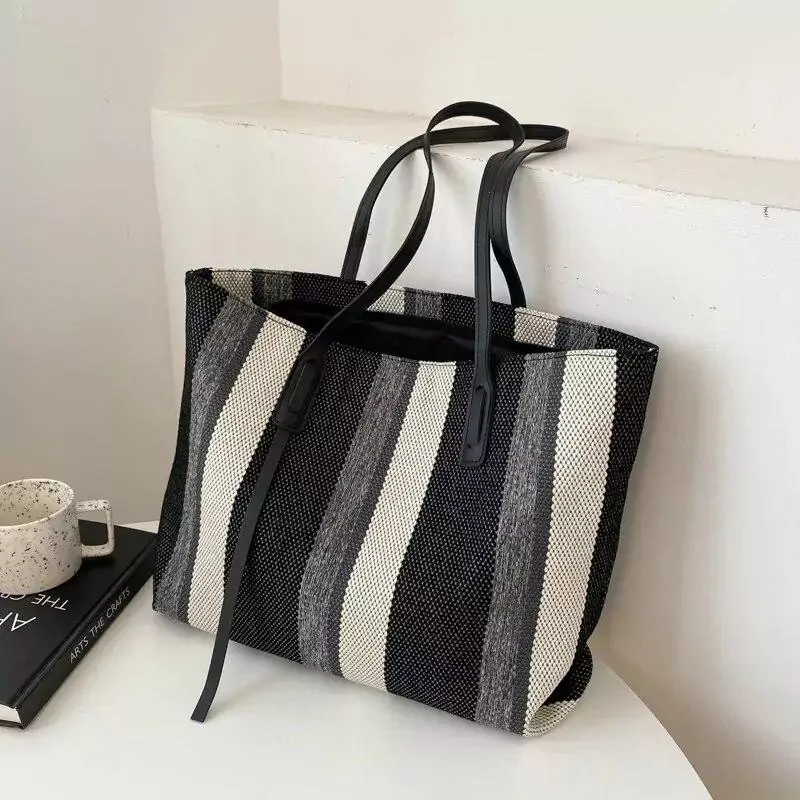 black-white-striped-bag